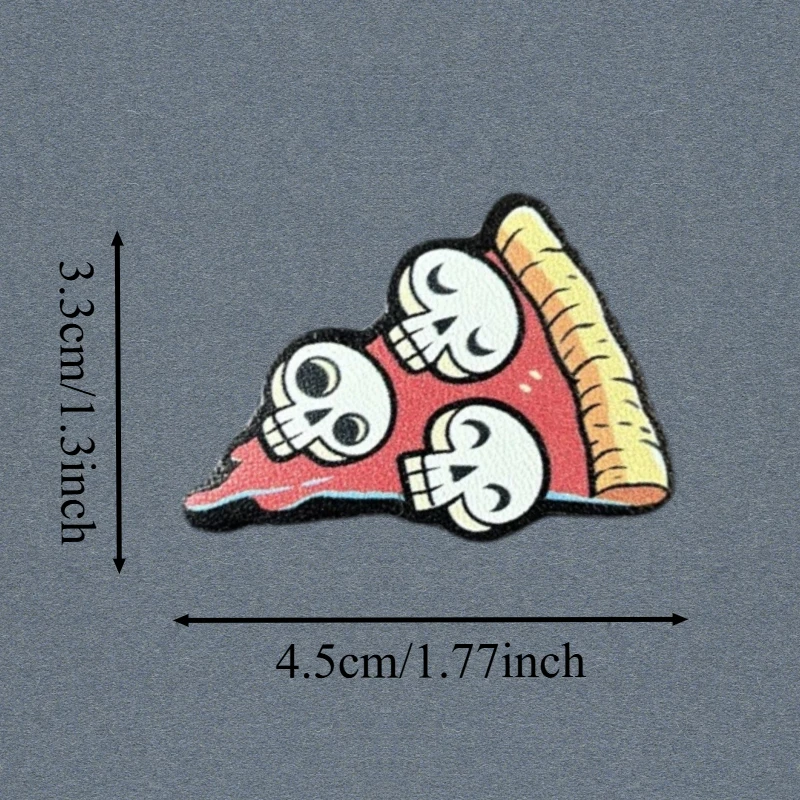 Parche táctico calavera pizza con gancho y bucle para mochila - imagen 2