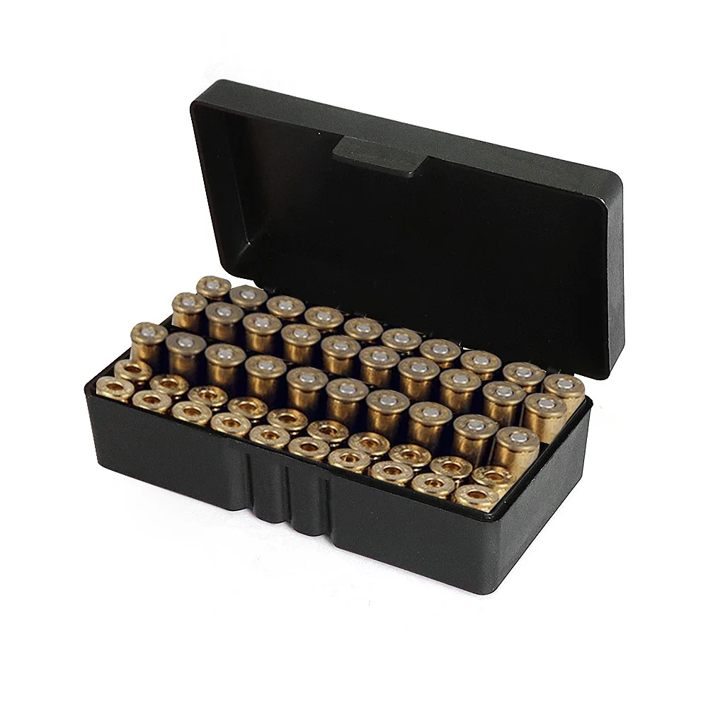 Caja táctica negra para almacenamiento de munición 9 mm