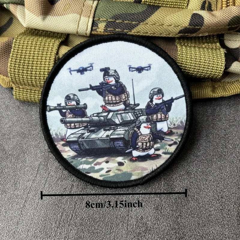 Parche táctico pingüino moral militar con gancho y bucle para mochila - imagen 4