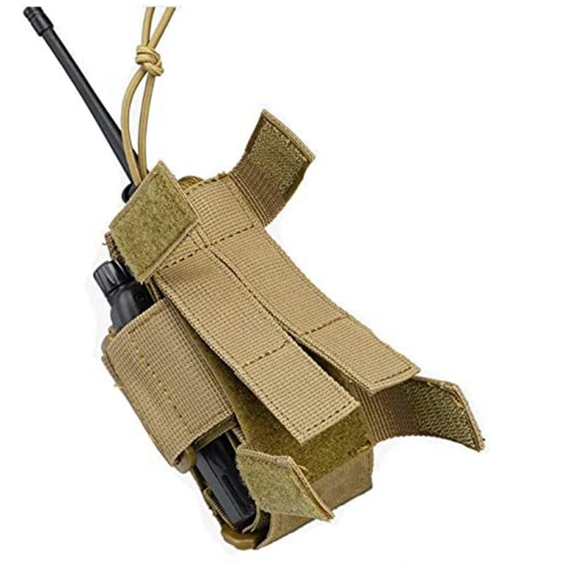 Bolsa táctica MOLLE ajustable para walkie talkie – riñonera de nailon - imagen 3