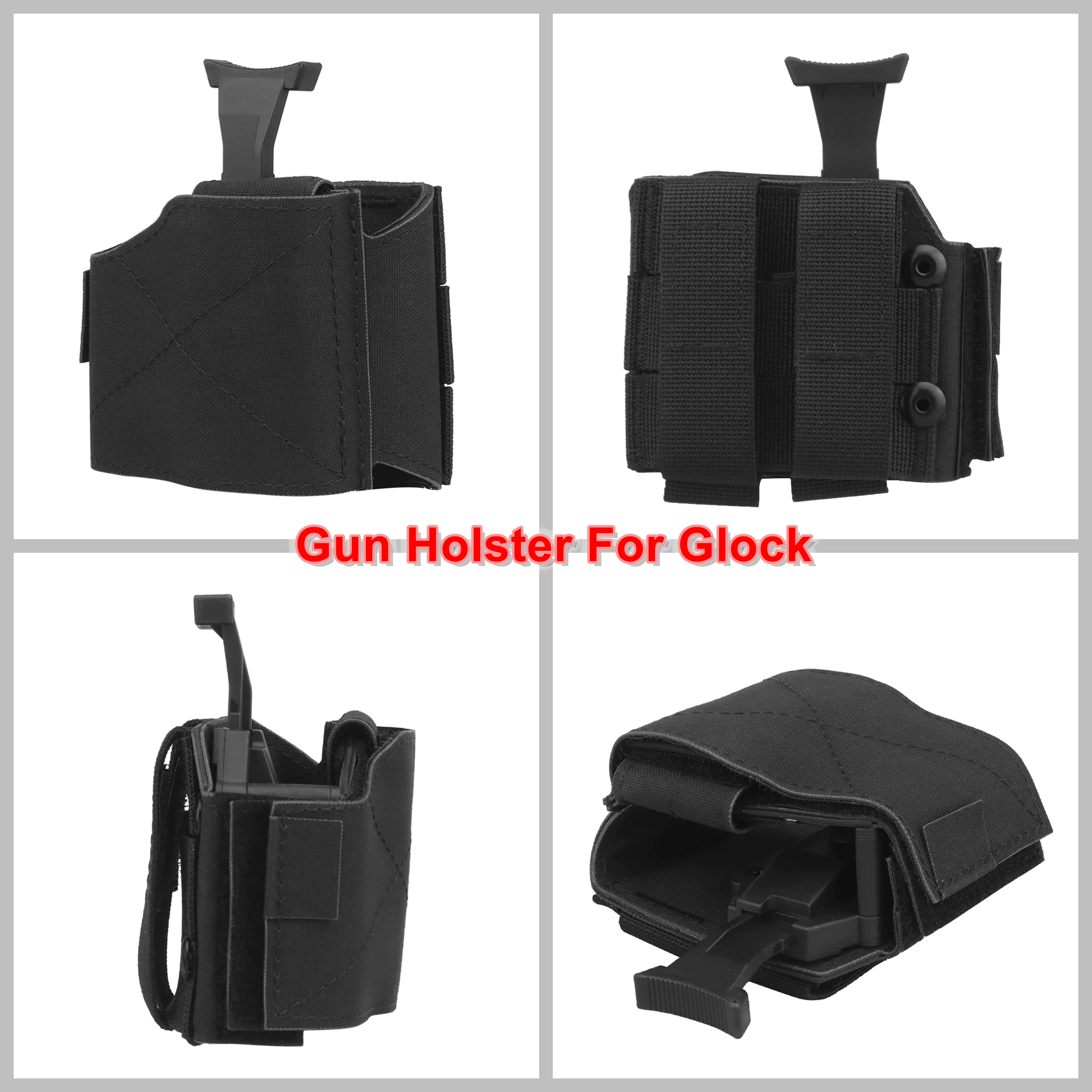 Funda táctica MOLLE Glock liberación rápida ajustable, pistola
