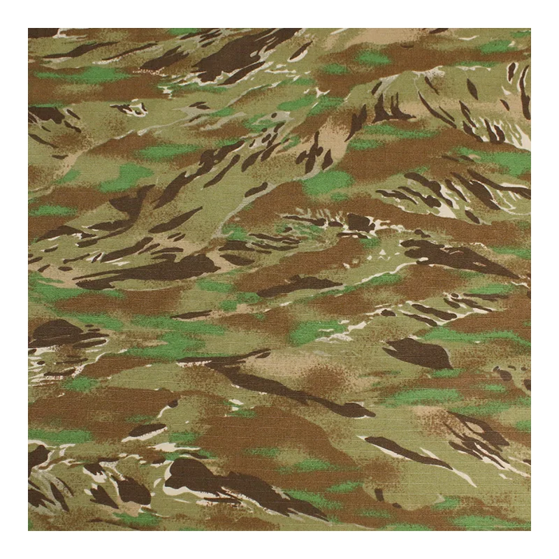 Tela táctica ripstop camuflaje rayas tigre NYCO para todo terreno