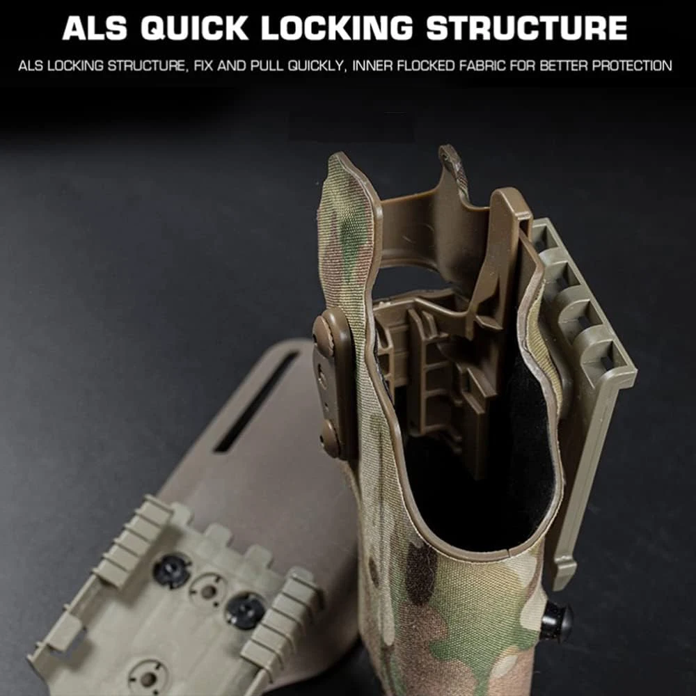 Funda táctica para pistola Glock izquierda con bloqueo rápido y X300 - imagen 4