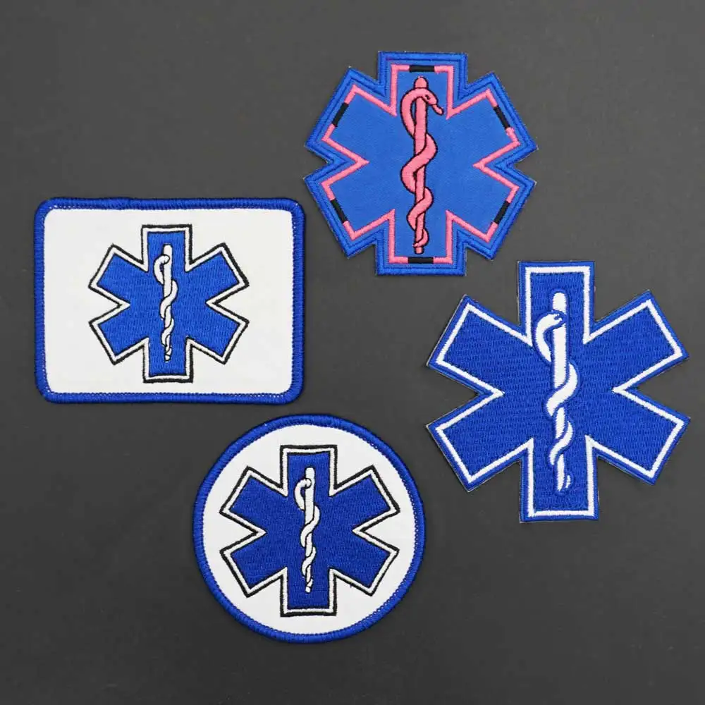 Parche bordado Estrella de la Vida emergencias médicas con gancho - imagen 2
