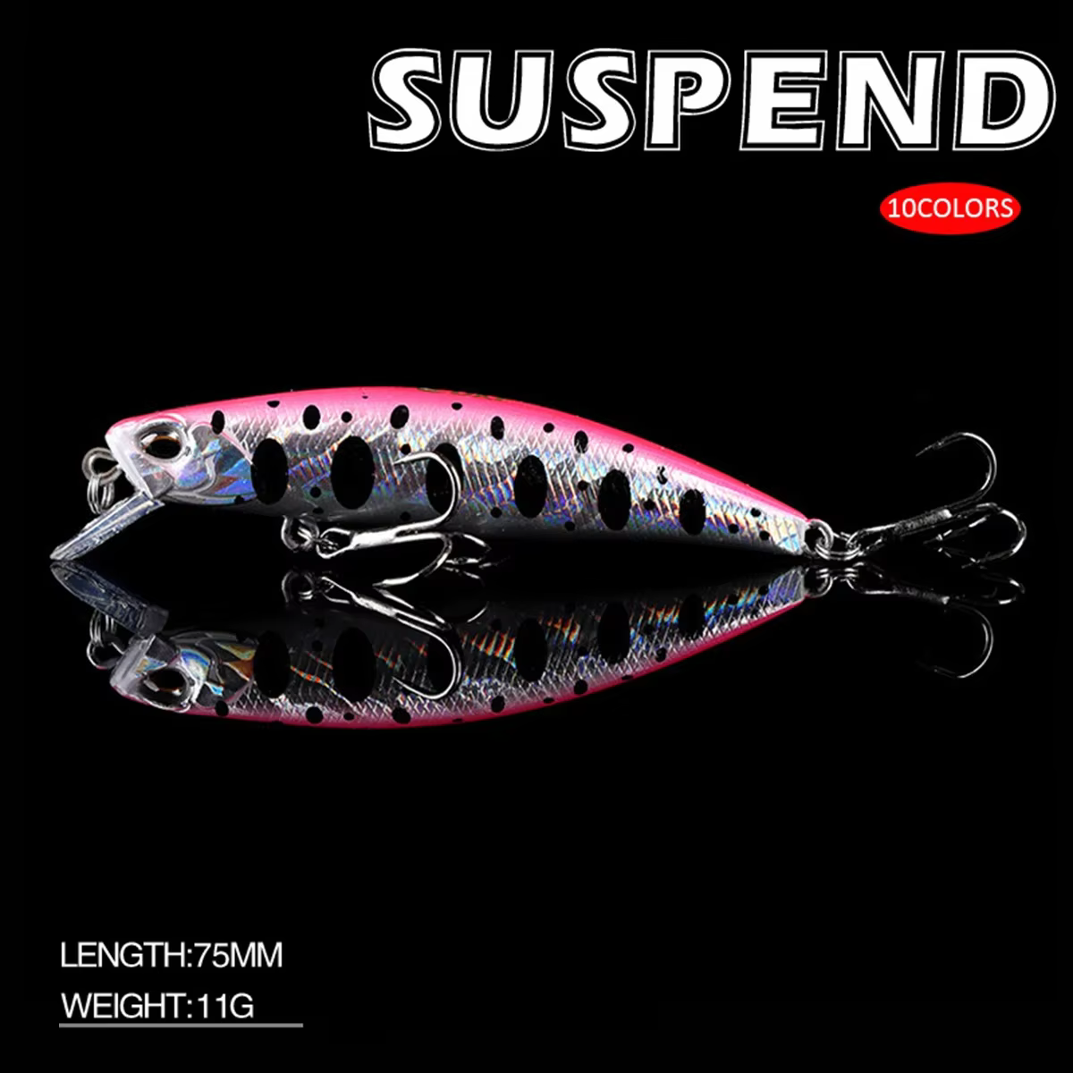 Señuelo jerkbait suspendido 75mm para trucha y carpa – Pececillo artificial - imagen 3