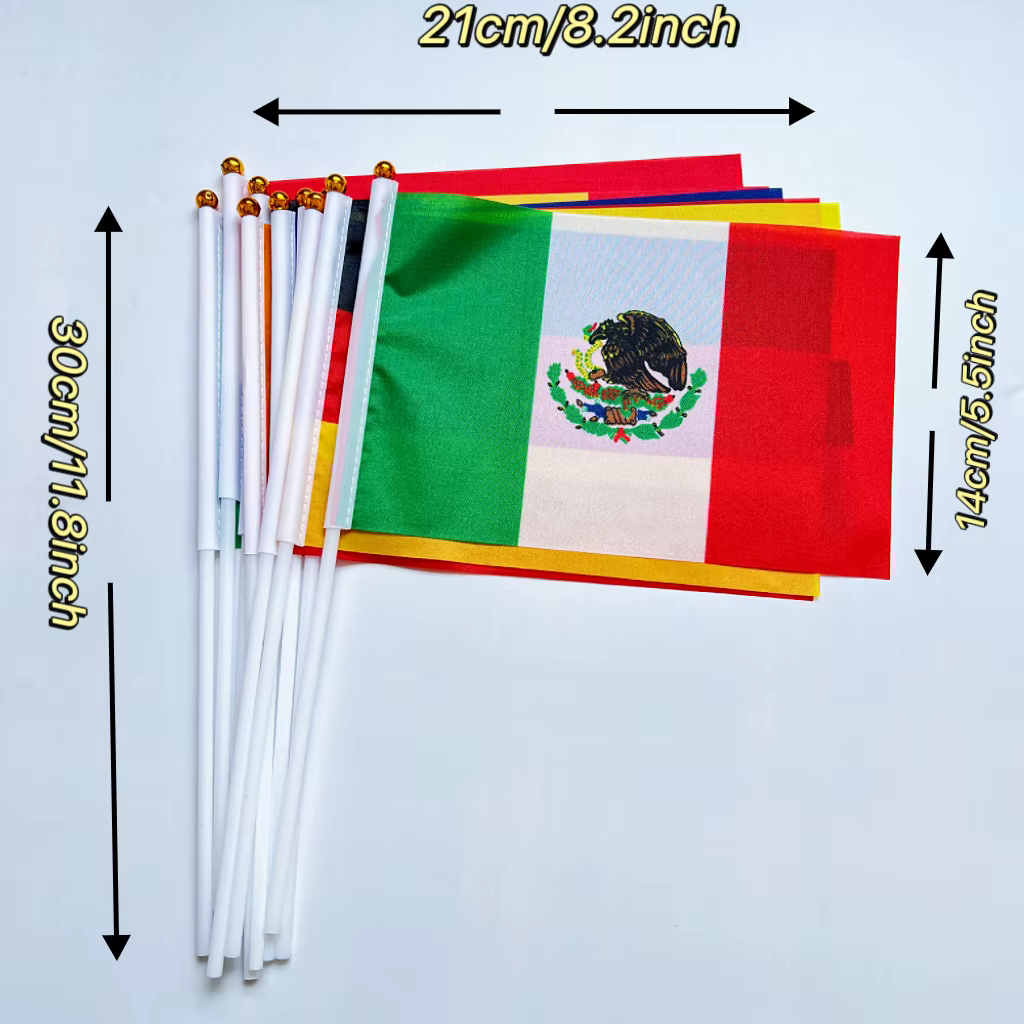 Banderas nacionales de mano para eventos y fútbol, guirnalda - imagen 2