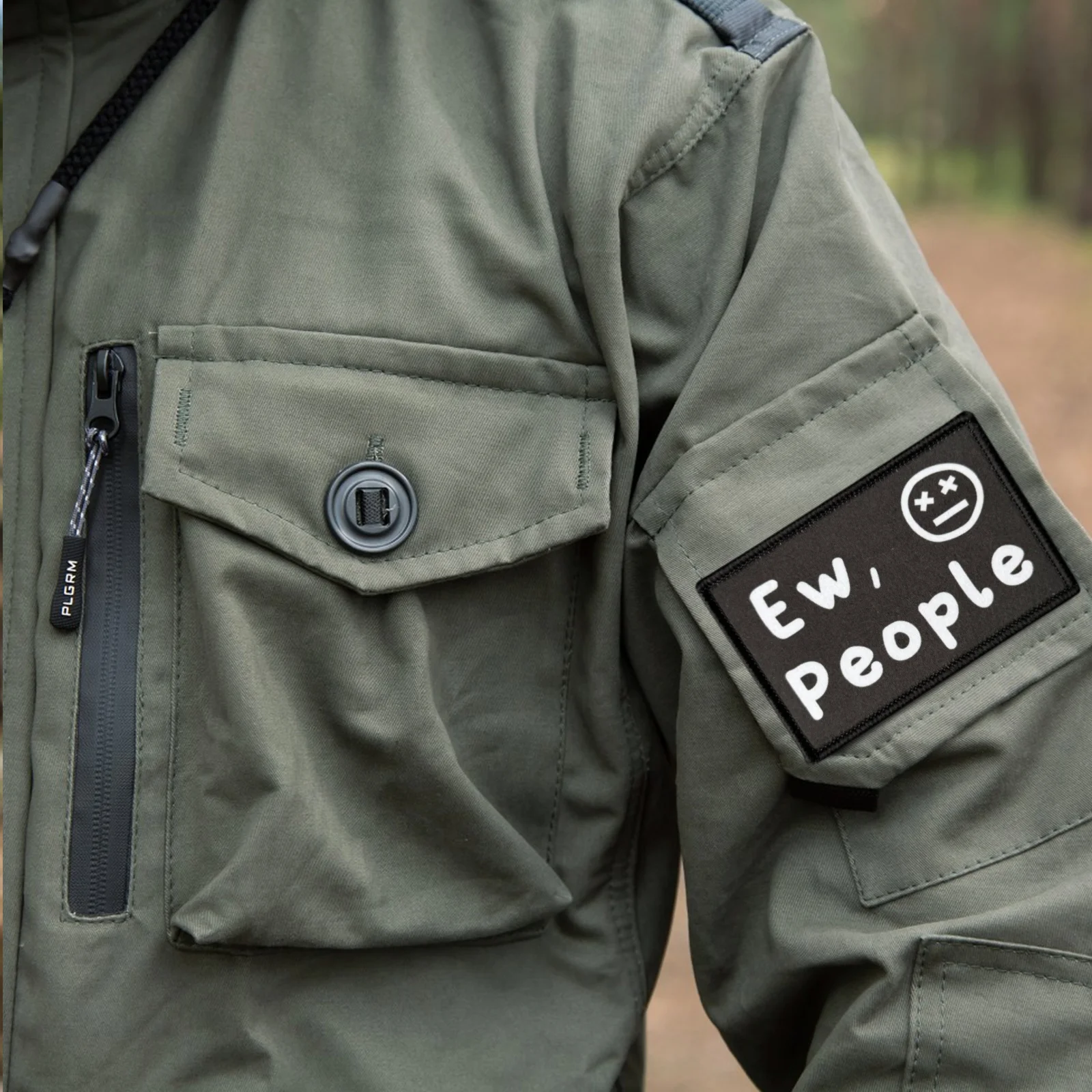 Parches tácticos de moral con estampado de personas para velcro MOLLE