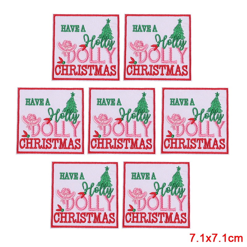 Parches bordados navideños para planchar: flores, lazos y cascanueces - imagen 5