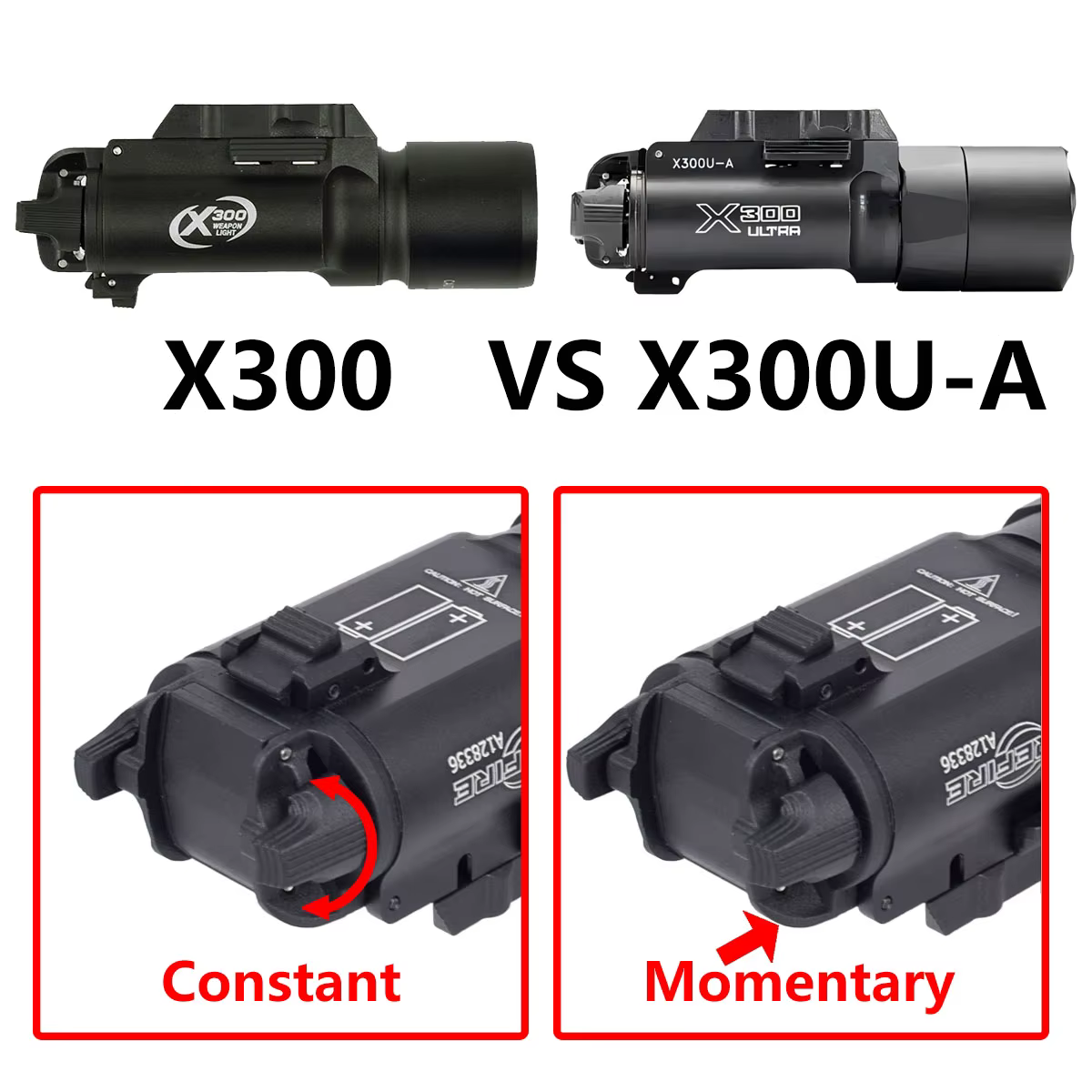 SureFire X300U-A linterna tactica 20mm para pistola Airsoft Scout - imagen 4