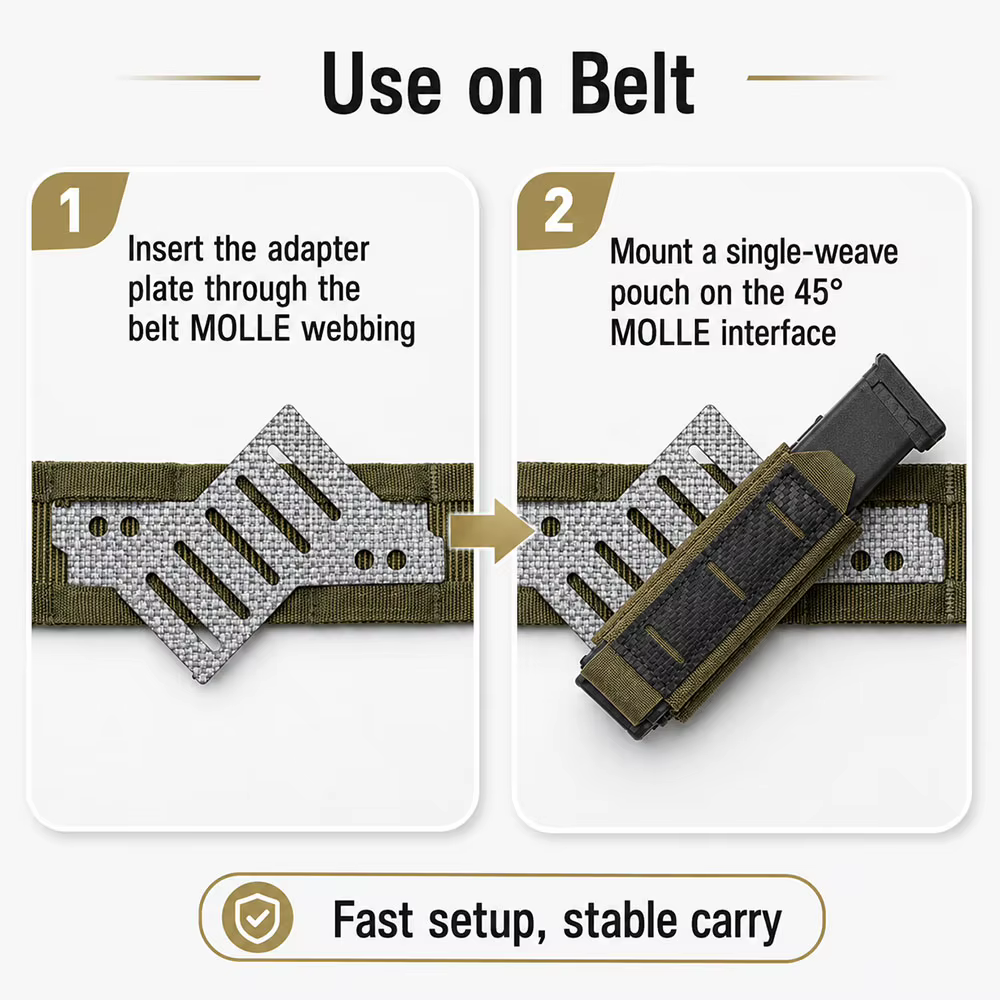 Placa adaptadora MOLLE táctica universal para cinturón o chaleco