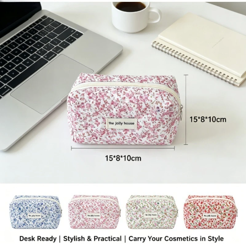 Mini bolso cosmético exterior floral clásico multicolor de mano - imagen 3