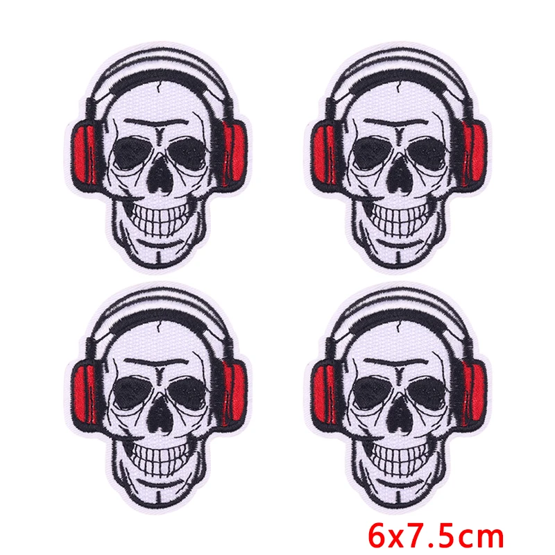 Parches termoadhesivos calaveras punk góticos para chaquetas y ropa - imagen 3