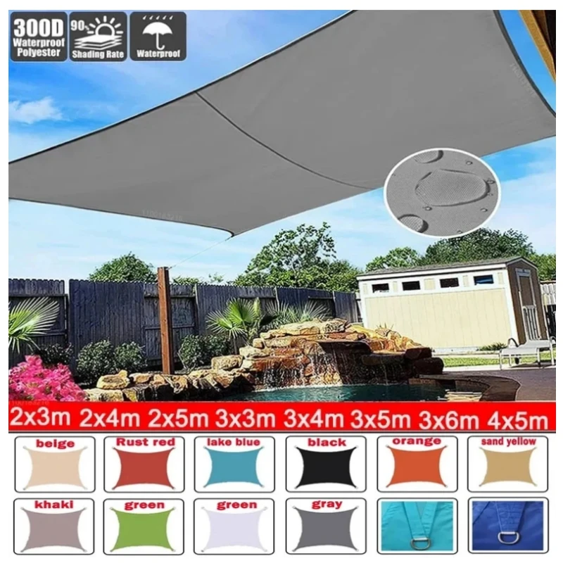 Toldo de sombra UV impermeable lona poliéster 320D para terraza