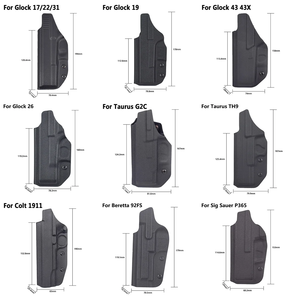 Funda táctica Kydex IWB para Glock y pistolas Sig Sauer - imagen 2