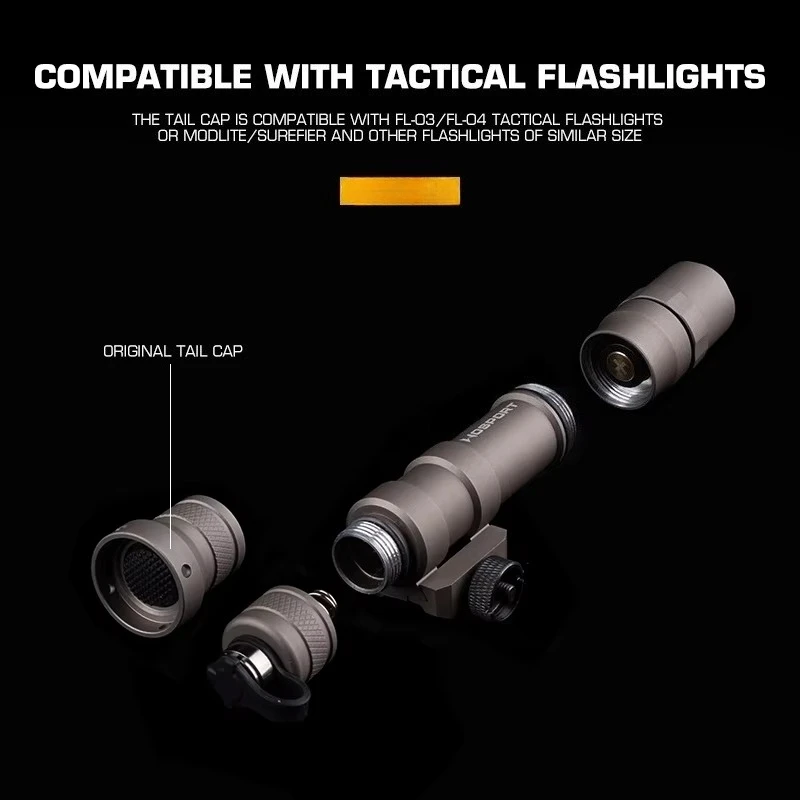 Linterna táctica Airsoft: tapa trasera con interruptor presión - imagen 5