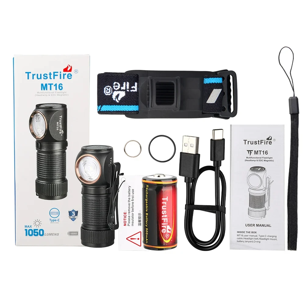 Trustfire MT16 Linterna táctica LED USB-C 1000LM EDC frontal