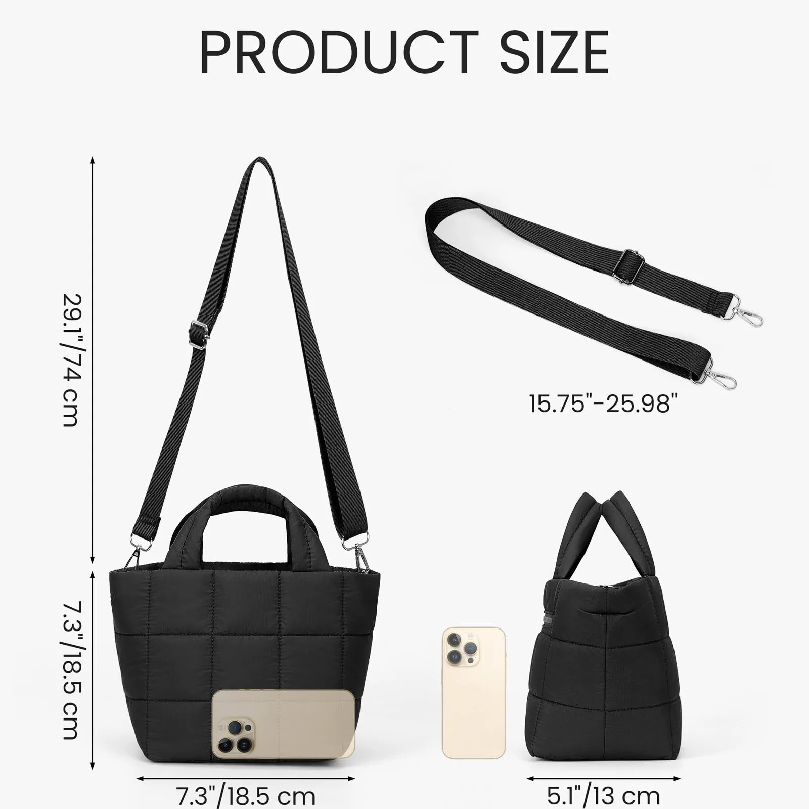 Bolso táctico acolchado de nylon ligero con asa y bandolera - imagen 4