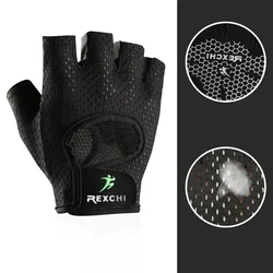 Guantes entrenamiento medio dedo antideslizantes – Protección pesas fitness yoga