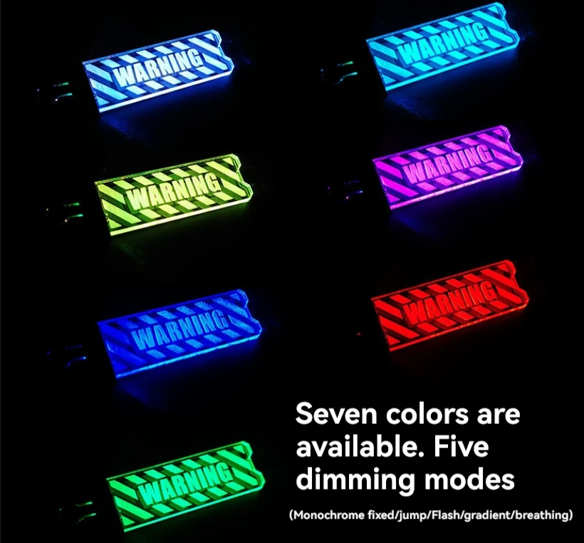 Llavero táctico LED intermitente recargable de advertencia con color - imagen 3