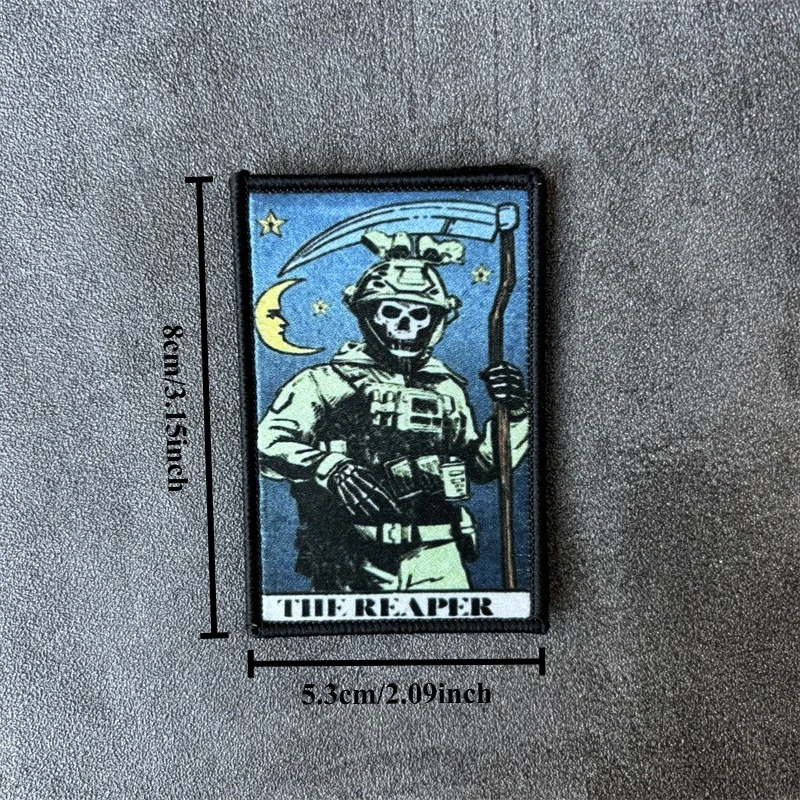 Parche táctico militar THE REAPER con gancho y bucle para ropa - imagen 2