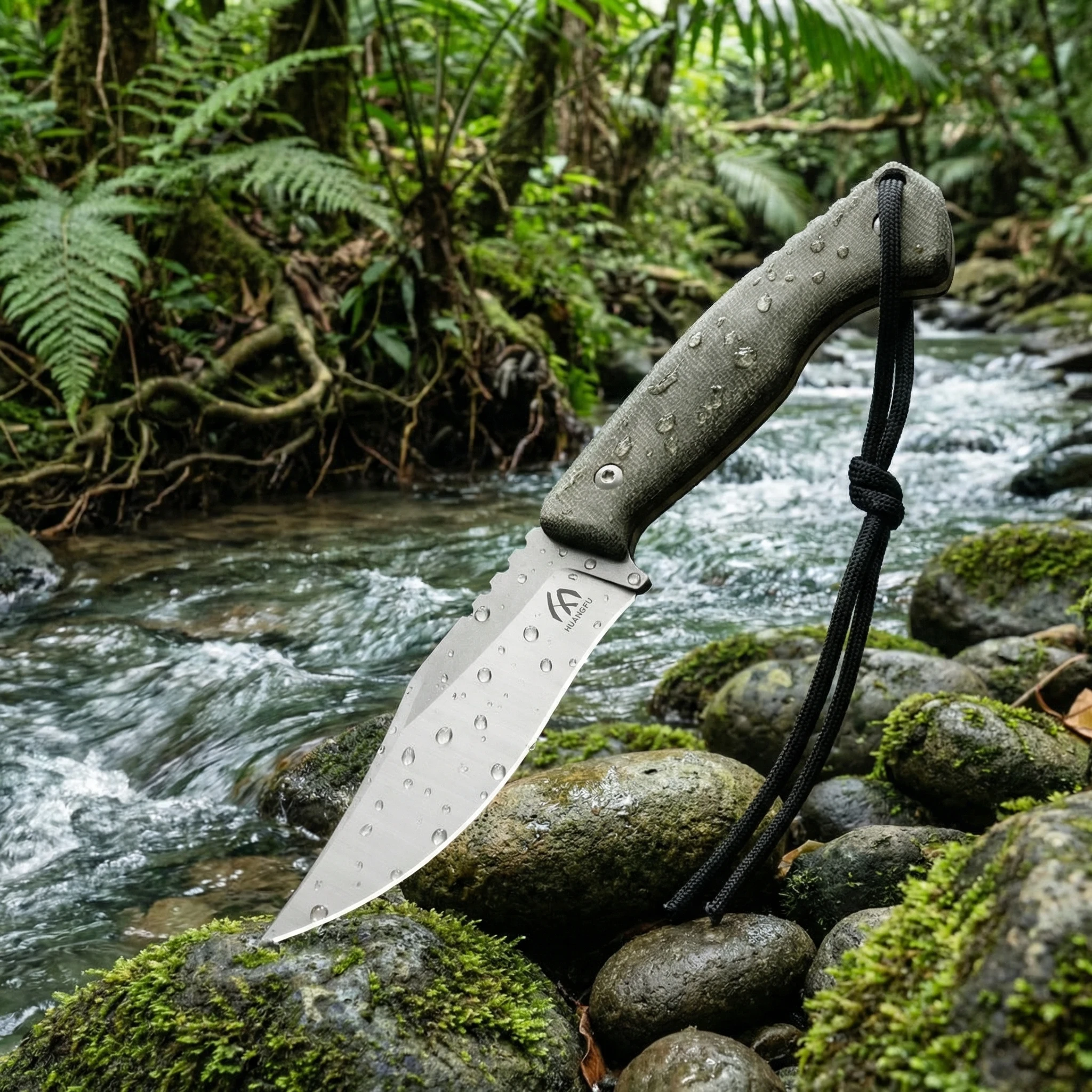 Cuchillo hoja fija táctico para exteriores y senderismo compacto - imagen 3