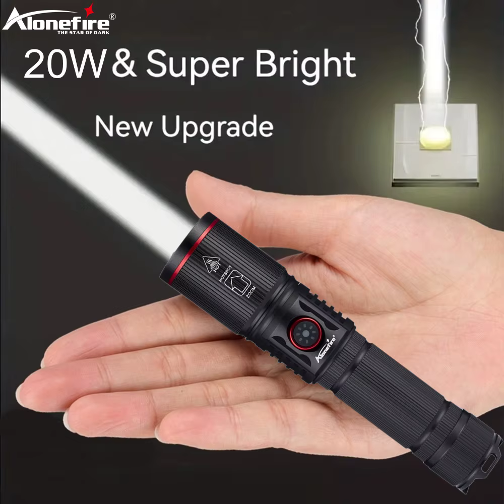 Linterna táctica LED recargable USB – Luz potente con zoom para caza - imagen 4