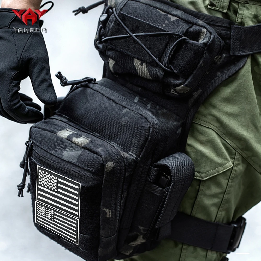 YAKEDA Bolso Pierna Táctico Molle – Multiusos Exterior Compartimentos - imagen 3