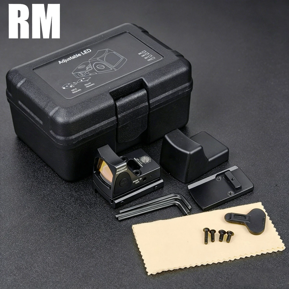 MR Mini colimador mira reflex con montaje QD y soporte abatible