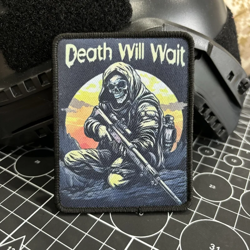Parche táctico calavera Reaper - gancho y bucle para mochila - imagen 4