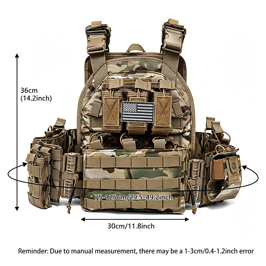 Chaleco Táctico MOLLE Camuflaje – Multicam para Caza y Operaciones - imagen 2