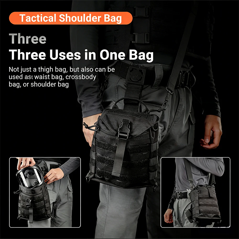 Bolsa táctica para máscara antigás en pierna con liberación rápida - imagen 2