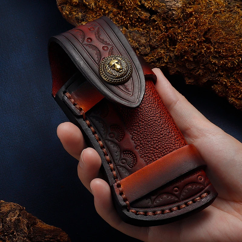 Funda táctica para cuchillo en piel de vaca tallada exterior - imagen 3