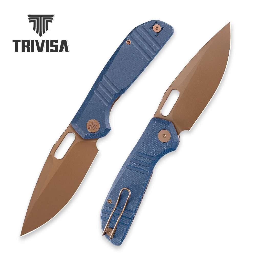 Cuchillo plegable TRIVISA Gecko de micarta EDC para camping y pesca - imagen 2