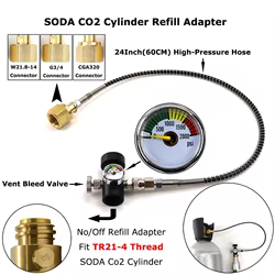 Adaptador CO2 para SodaStream con conectores W21.8-14 o CGA320 y G3/4