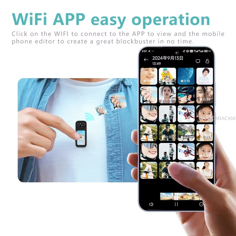Cámara corporal S70 magnética WiFi con lente giratoria y app - imagen 5