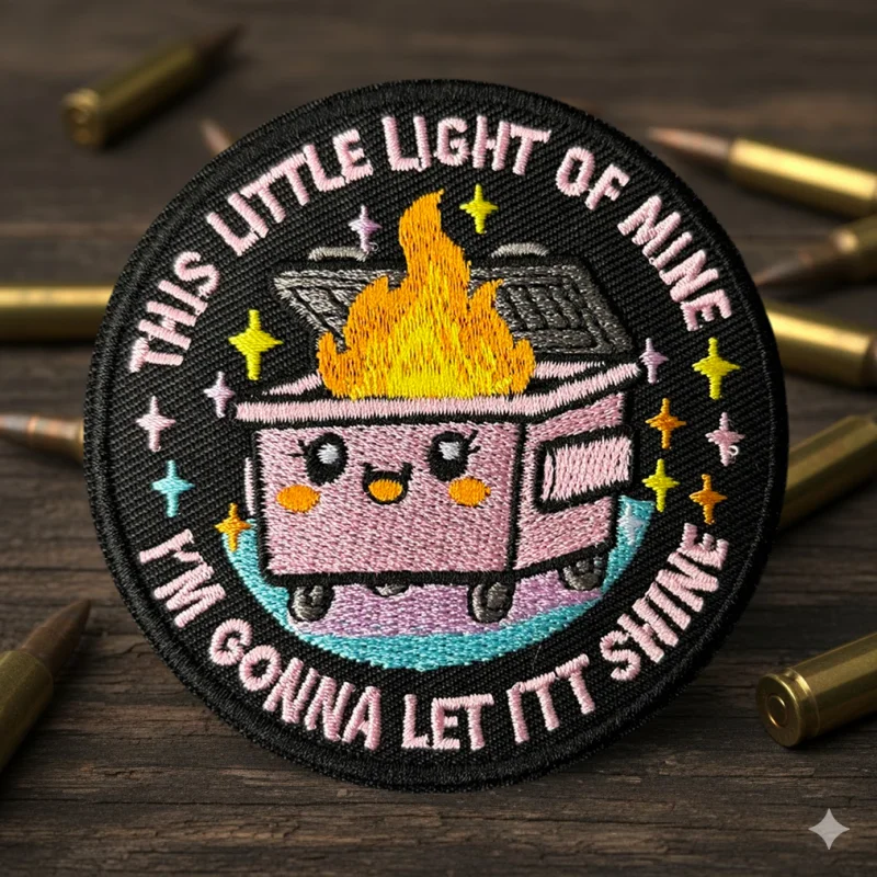 Dumpster Fire Parche táctico bordado con velcro gancho y bucle - imagen 2