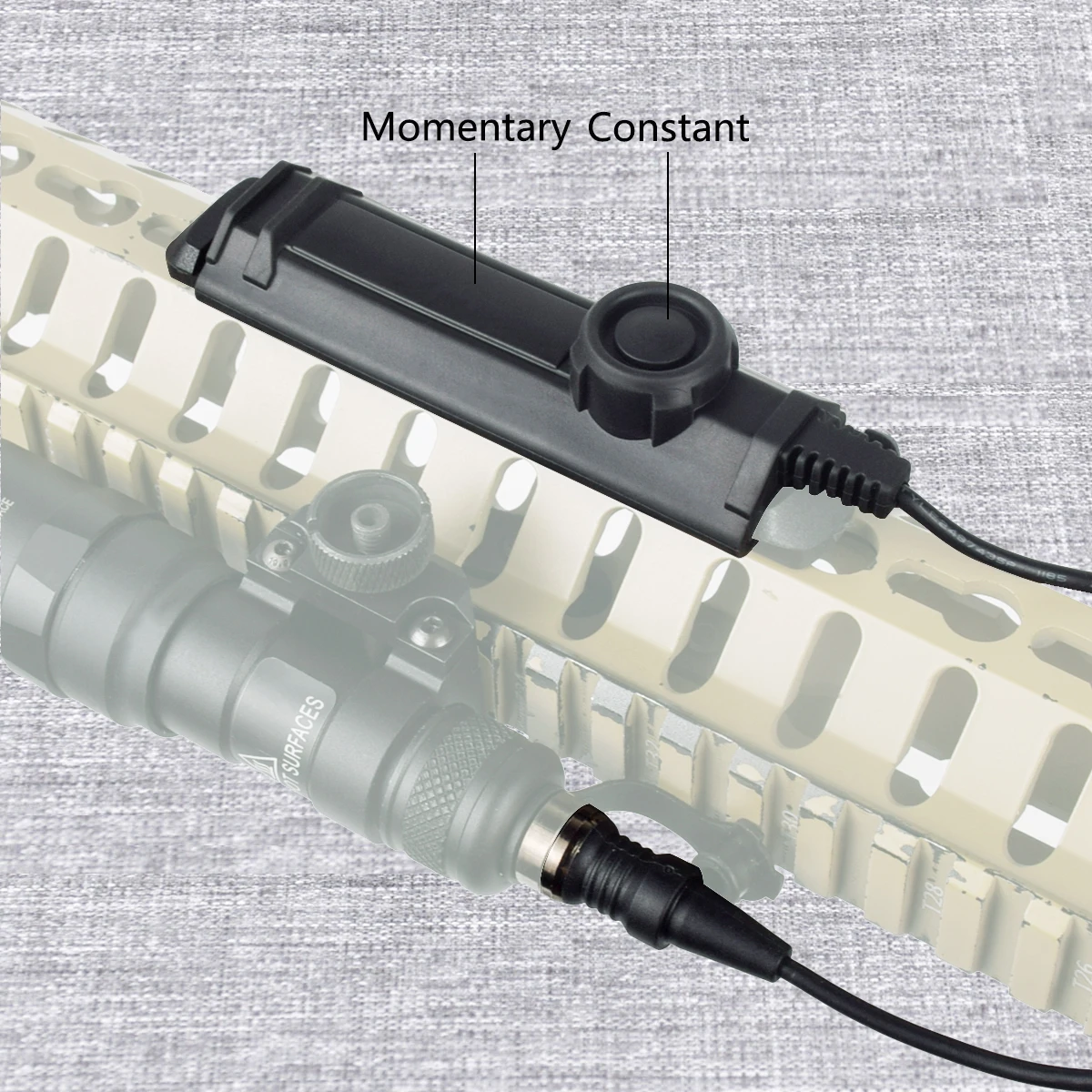 Interruptor táctico negro de caucho para linterna SureFire