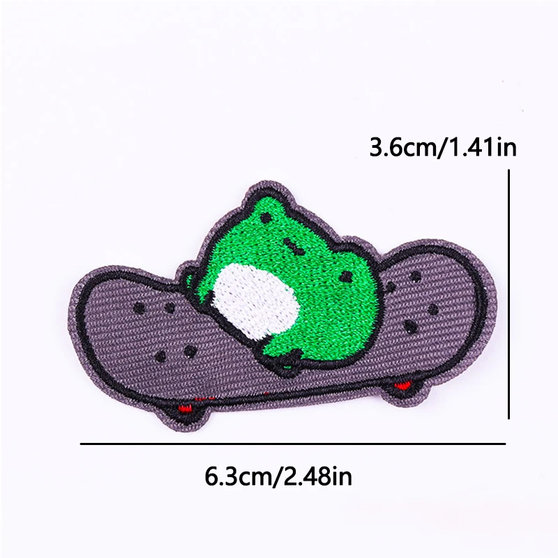 Parche bordado DIY dinosaurio morado pingüino para ropa - imagen 4