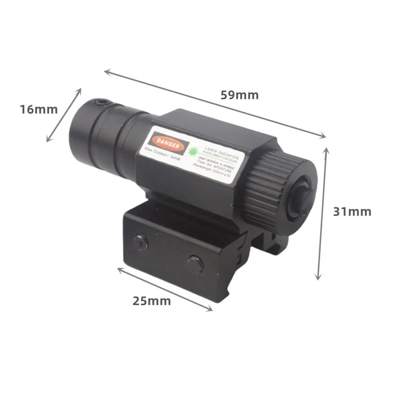 Mira láser táctica multicolor ajustable en riel Picatinny airsoft