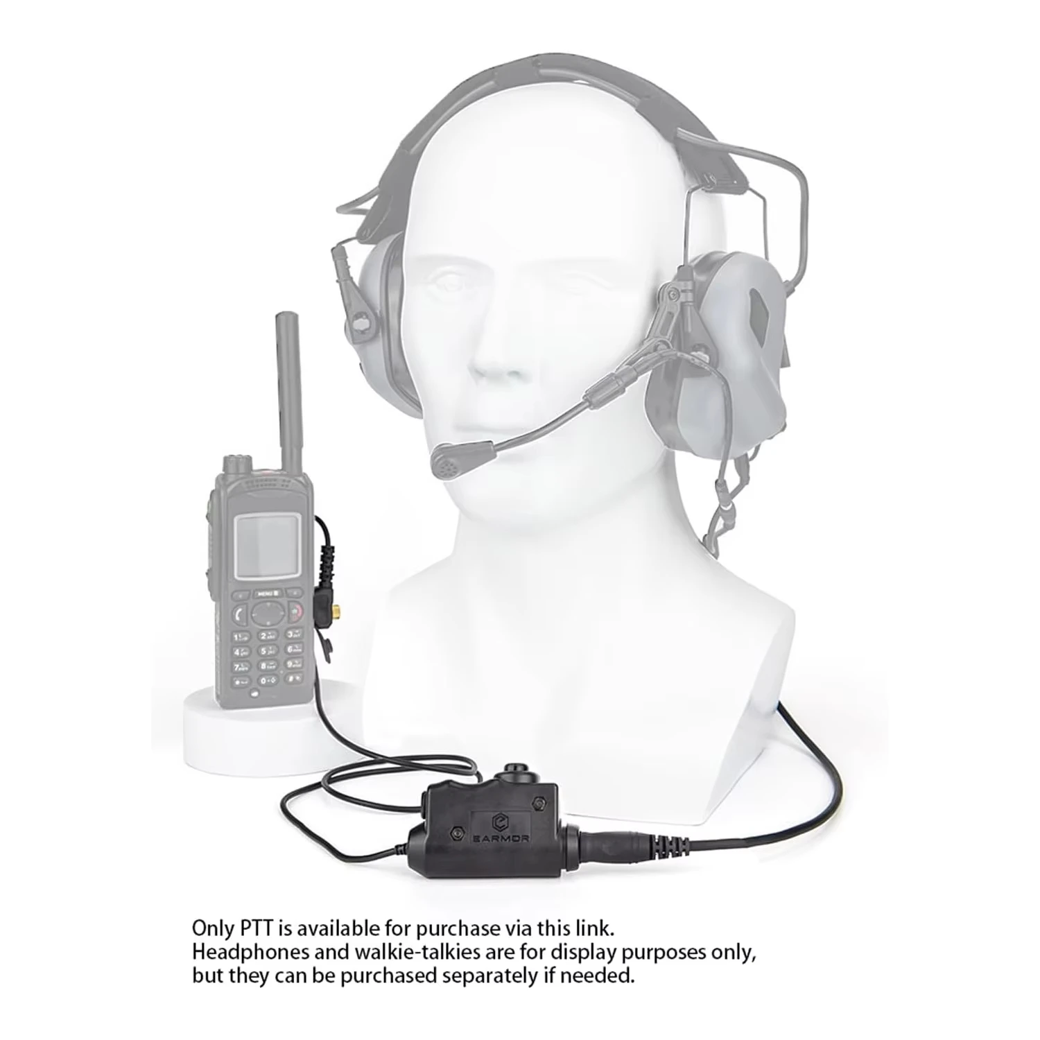 EARMOR M51: adaptador PTT Kenwood de 2 pines para M32 y SE32 - imagen 5