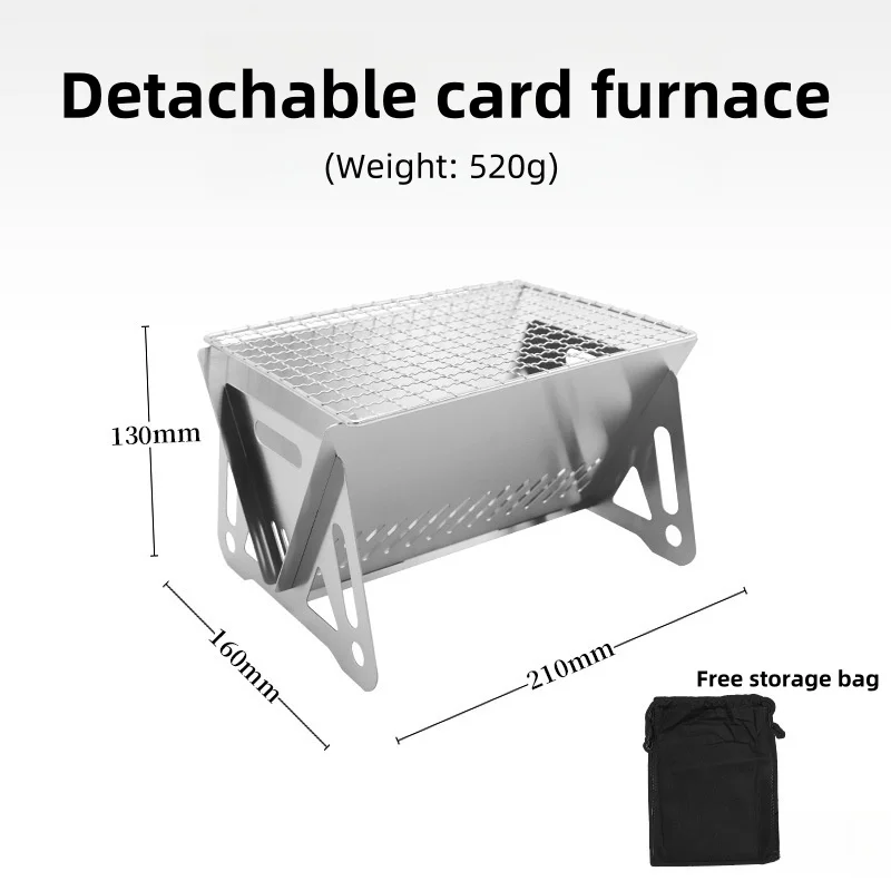Estufa camping plegable de acero inoxidable para fogata al aire libre - imagen 5