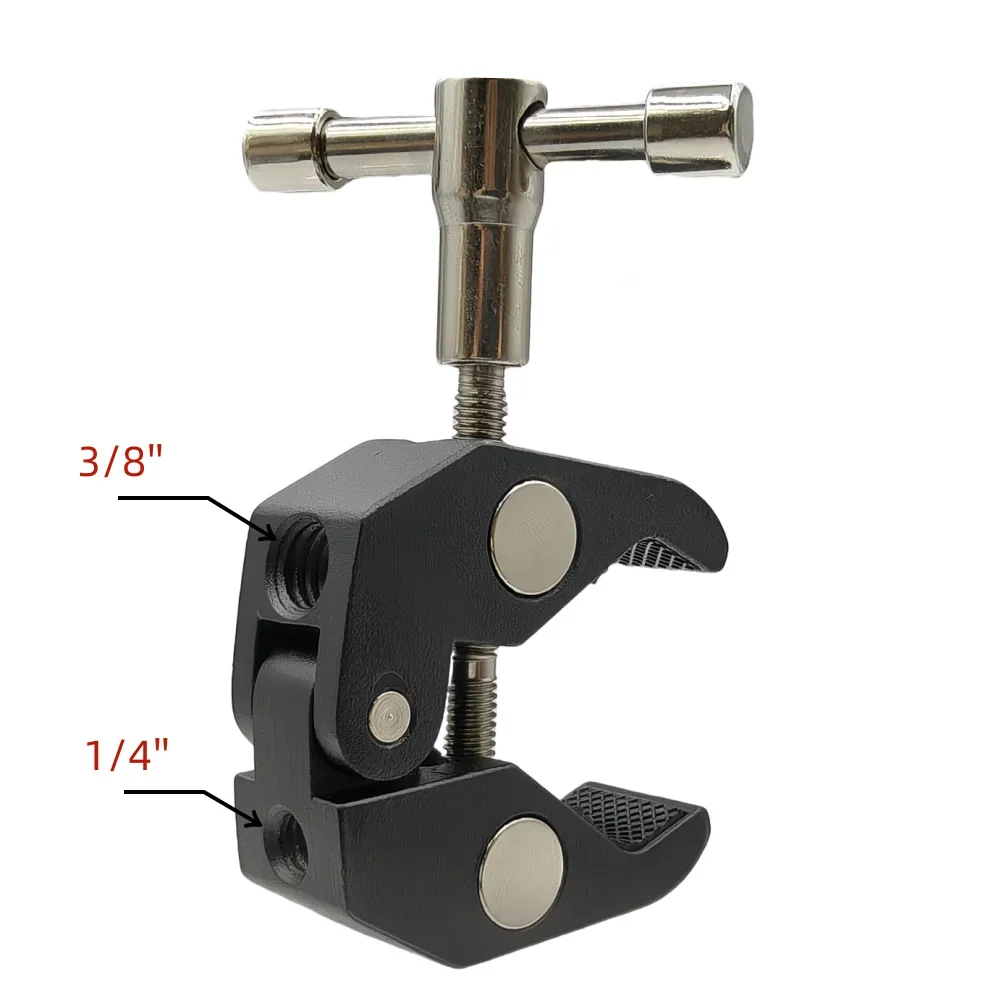 Soporte cámara Super Clamp 360° con rótula esférica y pinza MOLLE para trípode táctico - imagen 2