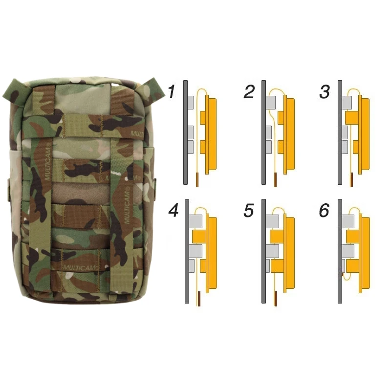 Bolsa táctica MOLLE en Y con bolsillo cremallera para chaleco