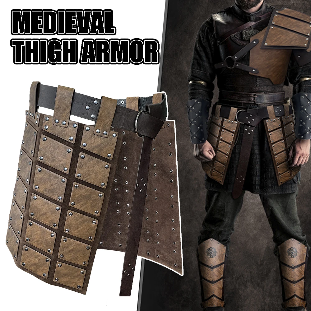 Armadura medieval piel sintética muslo y cintura LARP Viking