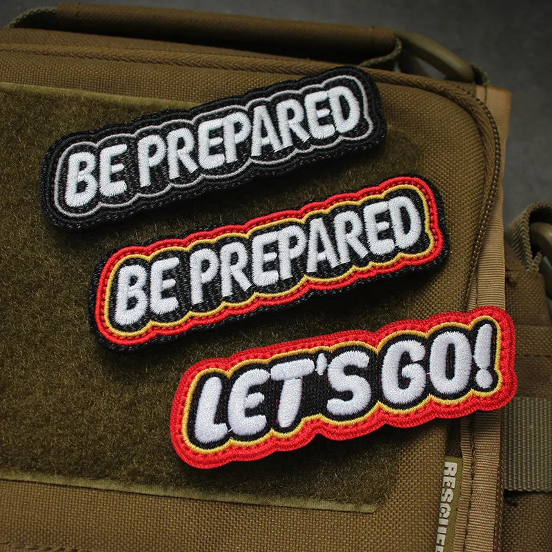 Parche bordado Be Prepared con gancho y bucle para chaqueta - imagen 4