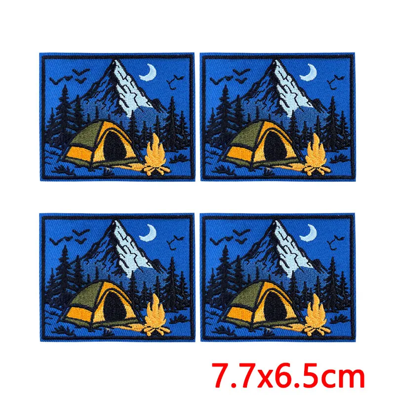 Parche termoadhesivo oso valiente pescando de montaña para ropa - imagen 4