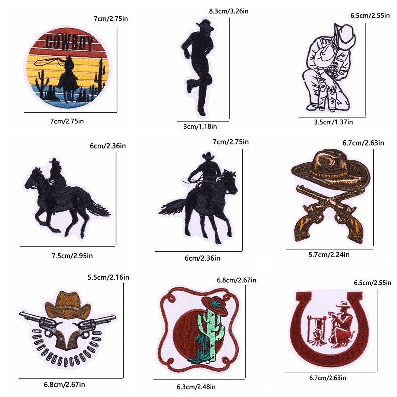 Parches bordados Western Cowboy botas caballo planchar - imagen 4