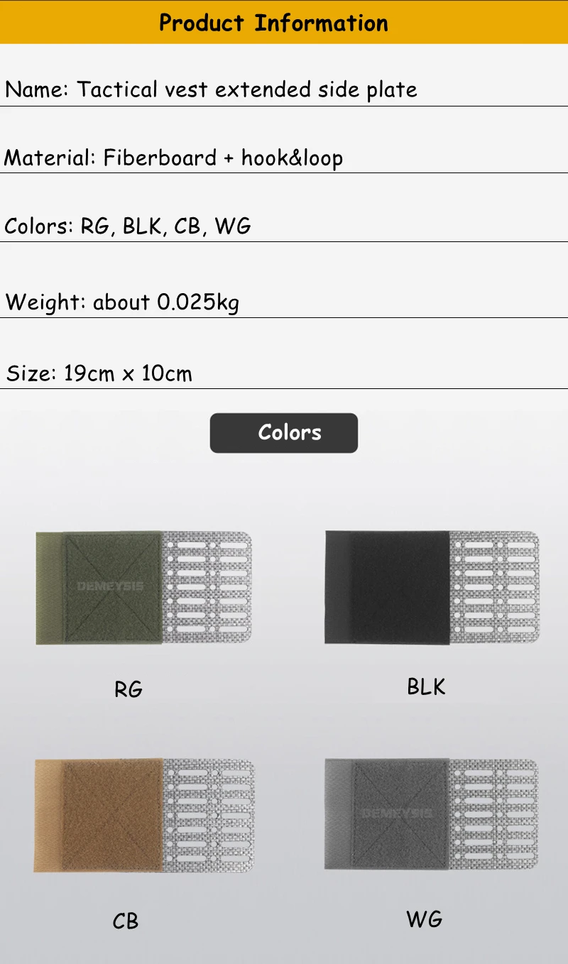Panel lateral con montaje MOLLE y velcro