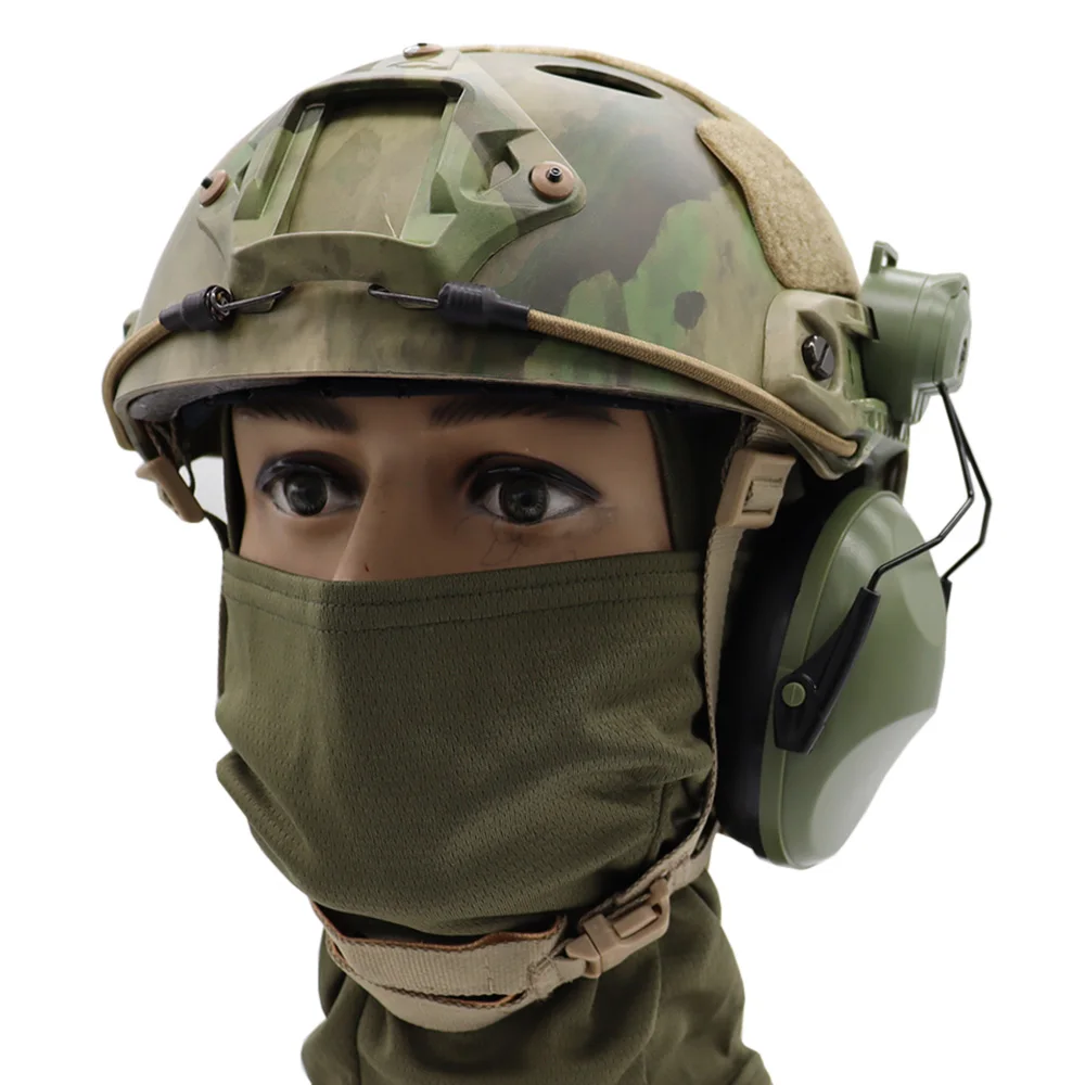 Protector auditivo montado en casco con almohadilla acolchada
