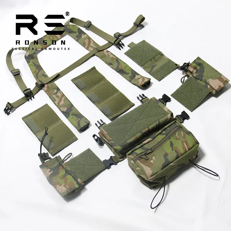 Gilet táctico con placa de pecho desmontable, airsoft MOLLE - imagen 3